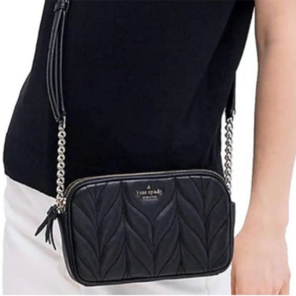 Kate Spade Briar Lane Chevron Quilted Crossbody Bag (Gold chain) - Picture 2 of 11